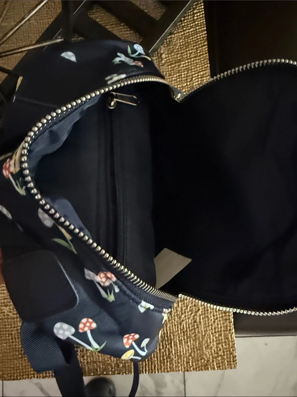 Kids Navy Mushroom Print Mini Backpack - Cute Kids Bag